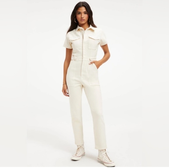 GOOD AMERICAN COTTOM TWILL JUMPSUIT SOLD OUT IN NORDSTROM..HTF SIZE 2 . MEDIUM - Picture 6 of 6